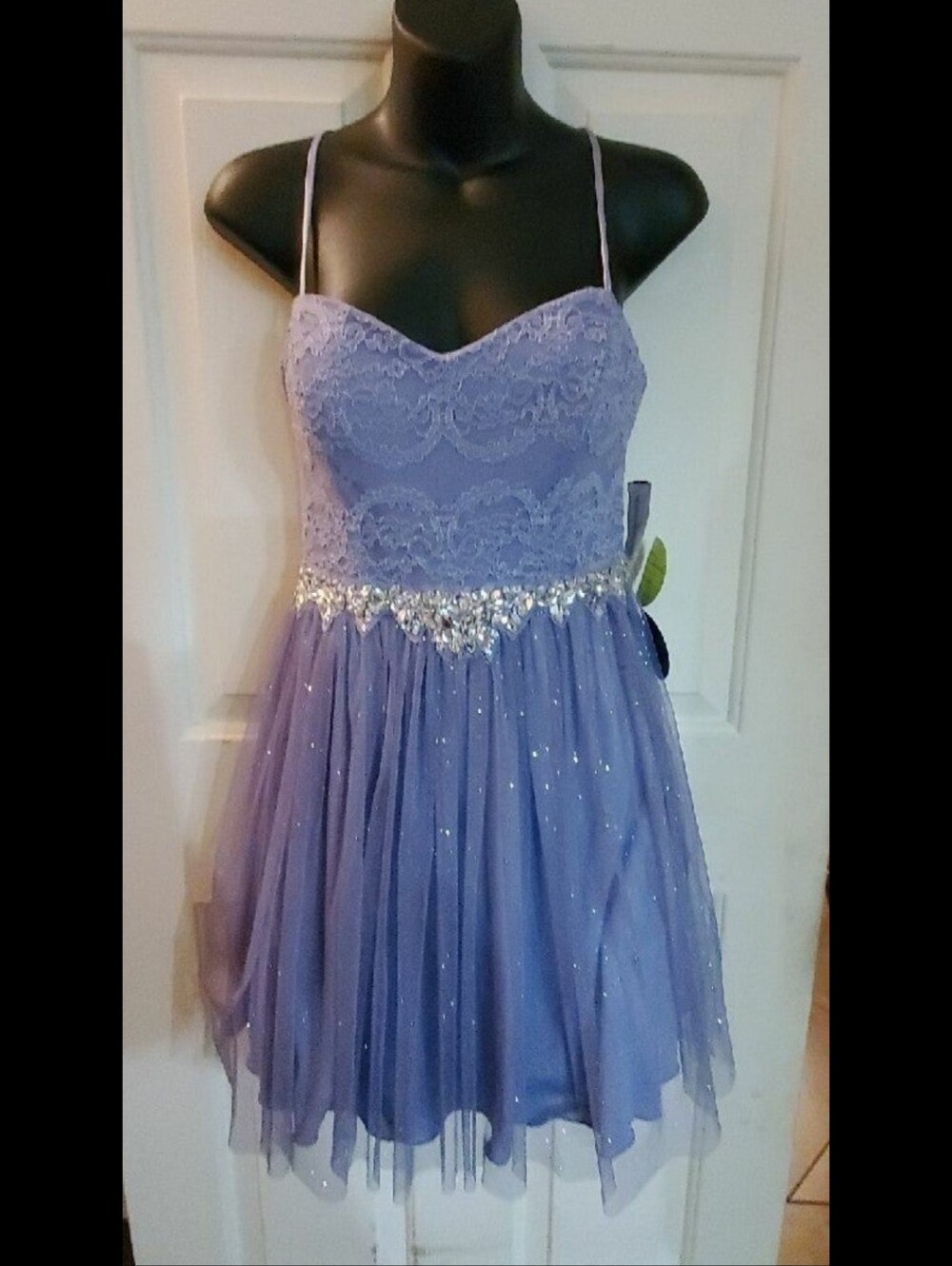 Windsor Lavender Lace & Sparkle Tulle Mini Dress Size 11